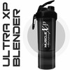 Musclexp Gym Shaker Ultra Xp Blender 650 Ml With 2 Compartments For Protein Sipper Bottle (Black)