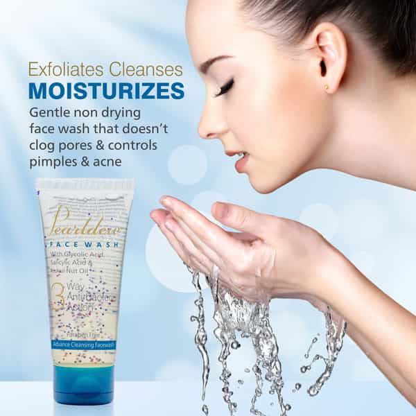 Pearldew 3 Way Antibacterial Face Wash 100 Ml | Salicylic Acid 0.5 % | Soap Free (Pack Of 2)