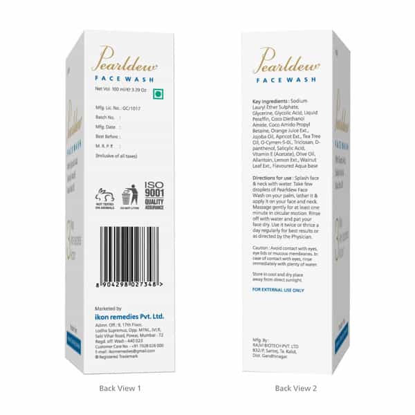 Pearldew 3 Way Antibacterial Face Wash 100 Ml | Salicylic Acid 0.5 % | Soap Free (Pack Of 2)