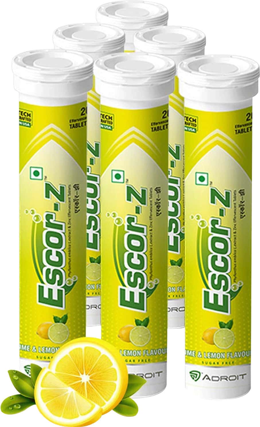 Buy ESCORZ EFFERVESCENT TABLETS LIME & LEMON FLAVOR 20 TABLETS (PACK