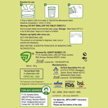 Escor Z Effervescent Tablets Lime & Lemon Flavor - 20 Tablets (Pack Of 6)