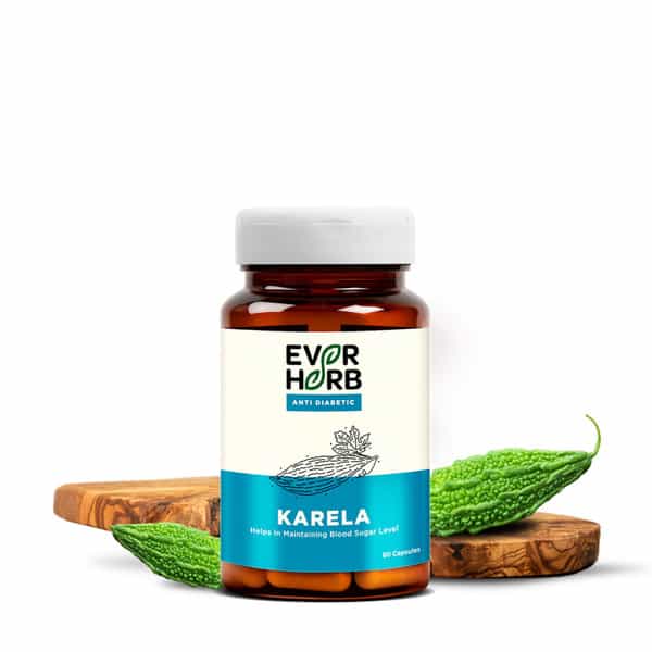 Everherb Karela - Blood Sugar Control - Lowers Bad Cholestrol - Bottle Of 60 Capsules (By Pharmeasy)