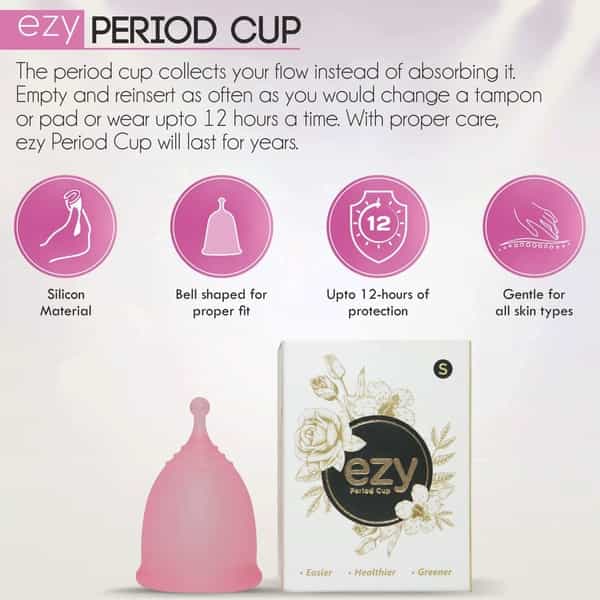 Ezy Menstrual Cup For Medium Flow Pre Child Birth For Women Upto 25 Years (Small)