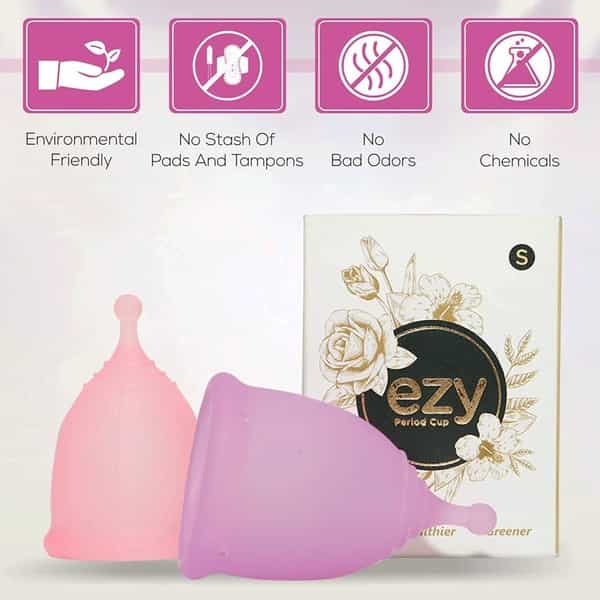 Ezy Menstrual Cup For Medium Flow Pre Child Birth For Women Upto 25 Years (Small)