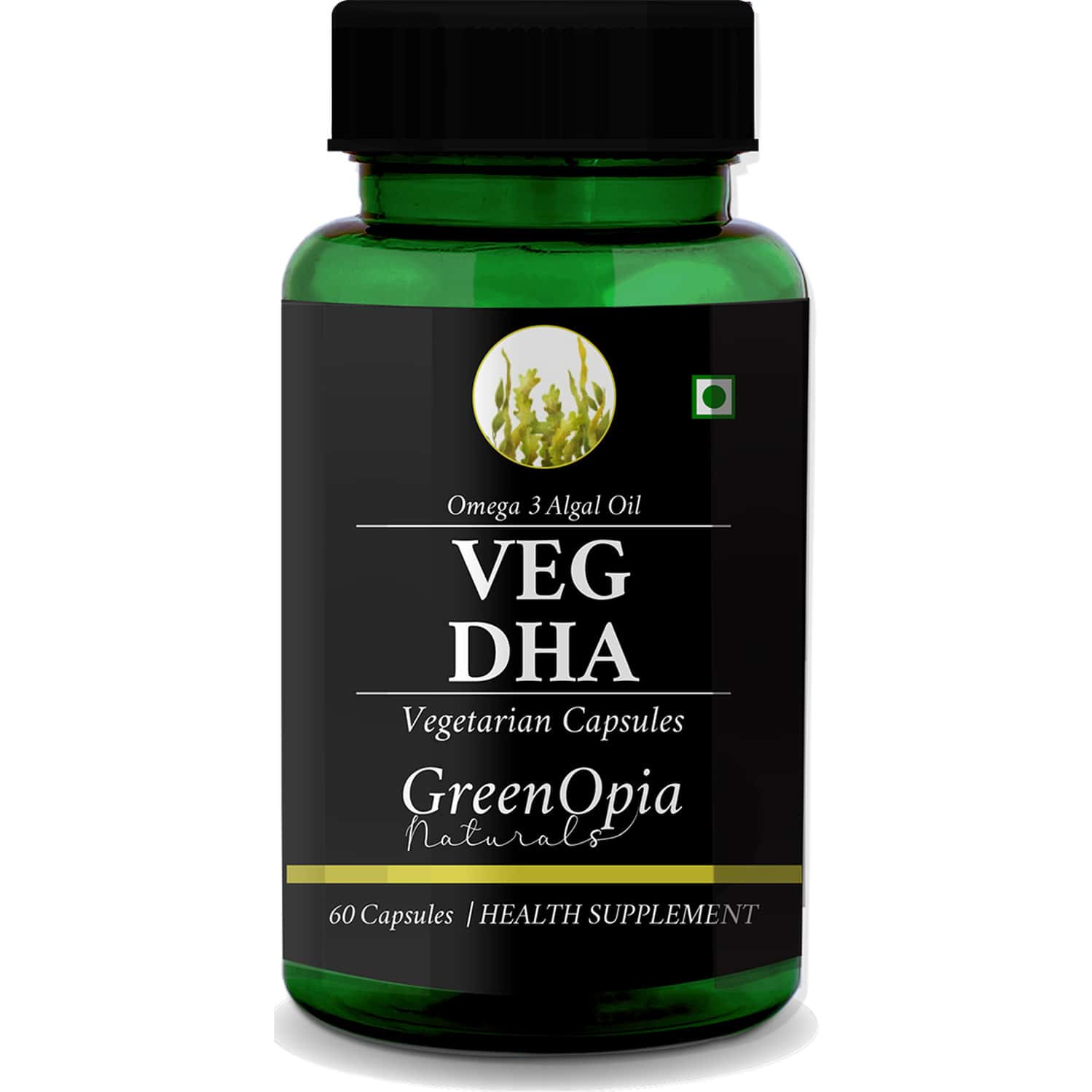 Greenopia Vegetarian Dha Omega-3 From Algal Oil | 60 Liquid Filled Vegetarian Capsules