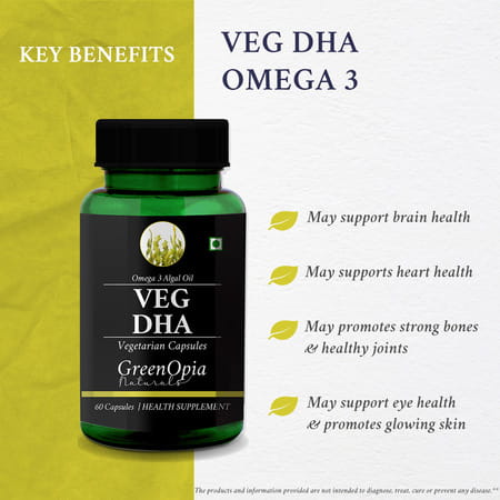 Greenopia Vegetarian Dha Omega-3 From Algal Oil | 60 Liquid Filled Vegetarian Capsules