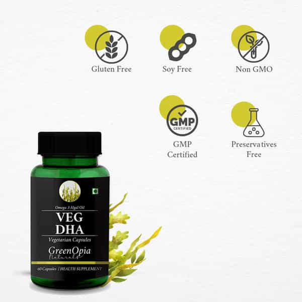 Greenopia Vegetarian Dha Omega-3 From Algal Oil | 60 Liquid Filled Vegetarian Capsules