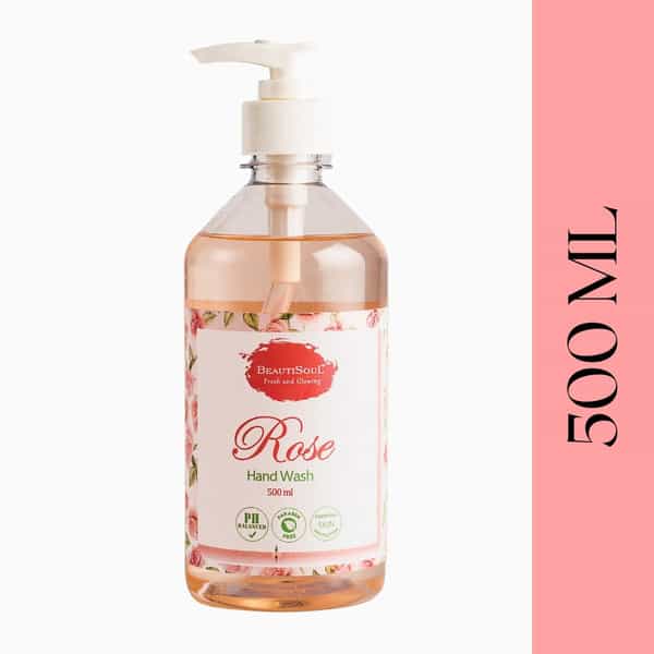 Beautisoul Rose Handwash With Pure Rose & Glycerin - 500 Ml Pump | Ph Balanced |Made In India
