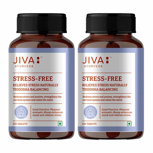 Jiva Stress-Free Tablets|Relieves Anxiety And Stress | Promotes Sound Sleep- 120 Tablets (Pack Of 2)