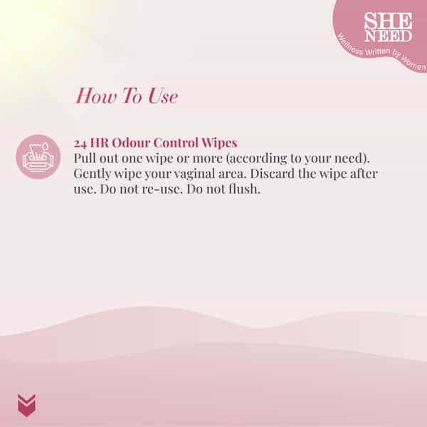 Sheneed Feminine Intimate 24Hr Odour Control Wipes|Rescue From Leakage & Uti|Gynac Approved|10N X 2