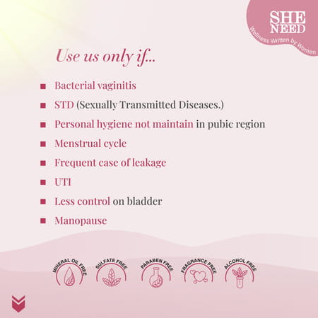 Sheneed Feminine Intimate 24hr Odour Control Wipes|Rescue From Leakage & Uti|Gynac Approved|10n X 2