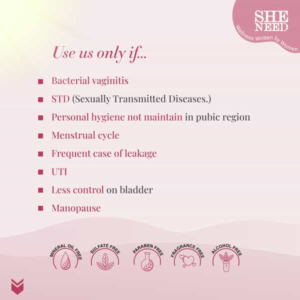 Sheneed Feminine Intimate 24Hr Odour Control Wipes|Rescue From Leakage & Uti|Gynac Approved|10N X 2