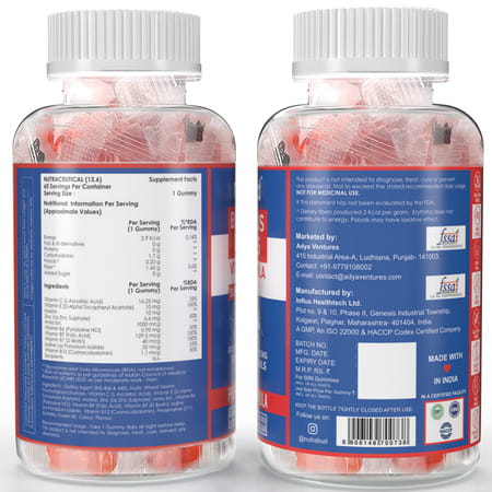 Nutrabud Biotin Hair Gummies | No Added Sugar | Hair | Skin & Nails | Strawberry Flavor | 60 Gummies