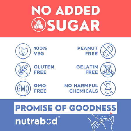 Nutrabud Biotin Hair Gummies | No Added Sugar | Hair | Skin & Nails | Strawberry Flavor | 60 Gummies