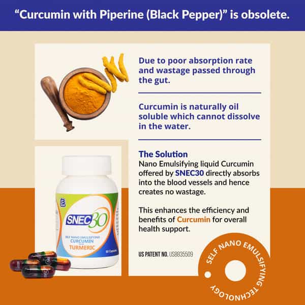 Snec 30 - Nano Curcumin Turmeric Capsules Pack Of 60 Capsules