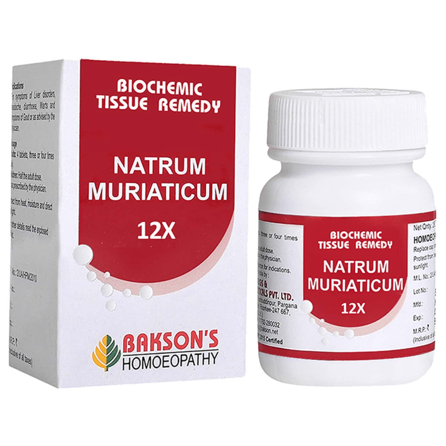 Baksons Homoeopathy Natrum Muriaticum Biochemic Tablet 12x 250 No's