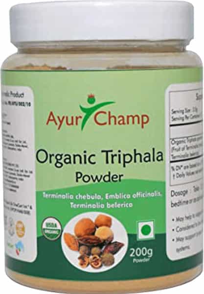 Ayur Champ - Pack Of 5 - Organic Triphala Powder) For Digestive Health Wellness - 200 Gm