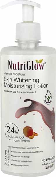 Nutriglow Intense Moisture Skin Whitening Lotion Peach Milk Extract & Vitamin E 500Ml