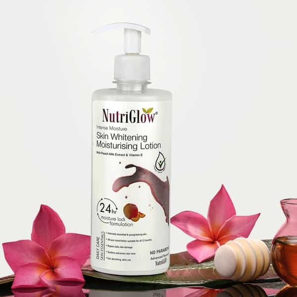 Nutriglow Intense Moisture Skin Whitening Lotion Peach Milk Extract & Vitamin E 500Ml