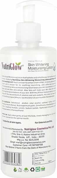 Nutriglow Intense Moisture Skin Whitening Lotion Peach Milk Extract & Vitamin E 500Ml
