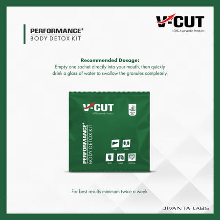 V-Cut Ayurvedic Body Detox Kit Herbal Detox | Liver Heart Kidney Lungs Metabolic Support -15 Sachets
