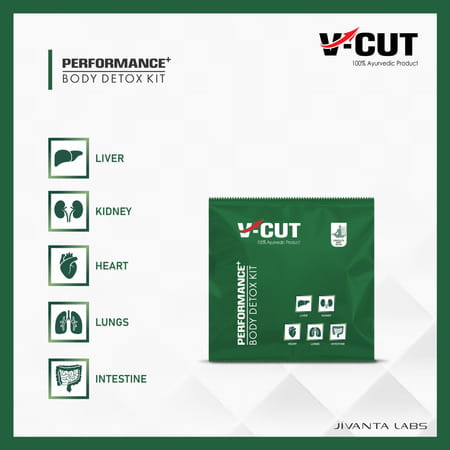 V-Cut Ayurvedic Body Detox Kit Herbal Detox | Liver Heart Kidney Lungs Metabolic Support -15 Sachets