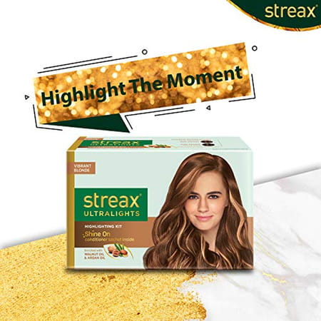 Streax Ultralights Hair Color Highlighting Kit For Women & Men 60ml (Pack Of 6) Vibrant Blonde