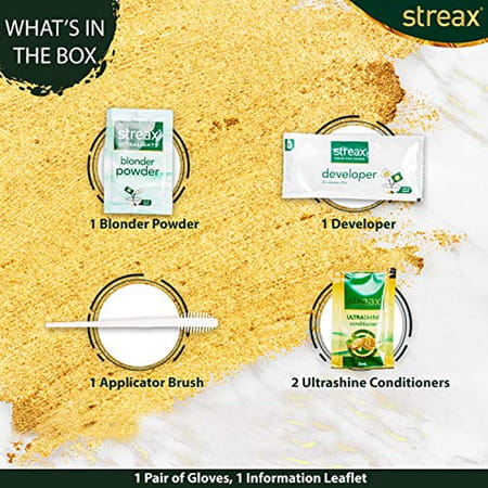Streax Ultralights Hair Color Highlighting Kit For Women & Men 60ml (Pack Of 6) Vibrant Blonde