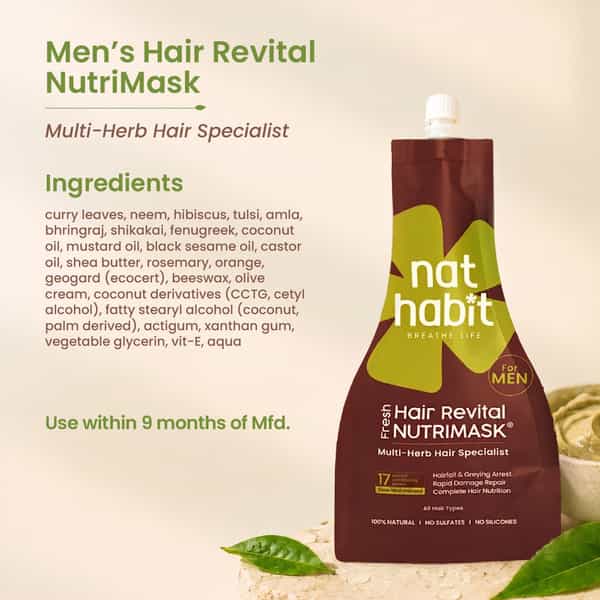 Nat Habit Revital Fresh Hair Mask (Nutrimask) Hairfall Control (40G)