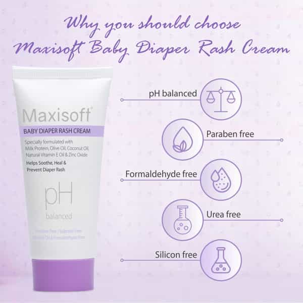 Maxisoft Baby Diaper Rash | Ph Balanced | Cream | Tube | 50 Gm | Pack Of 2