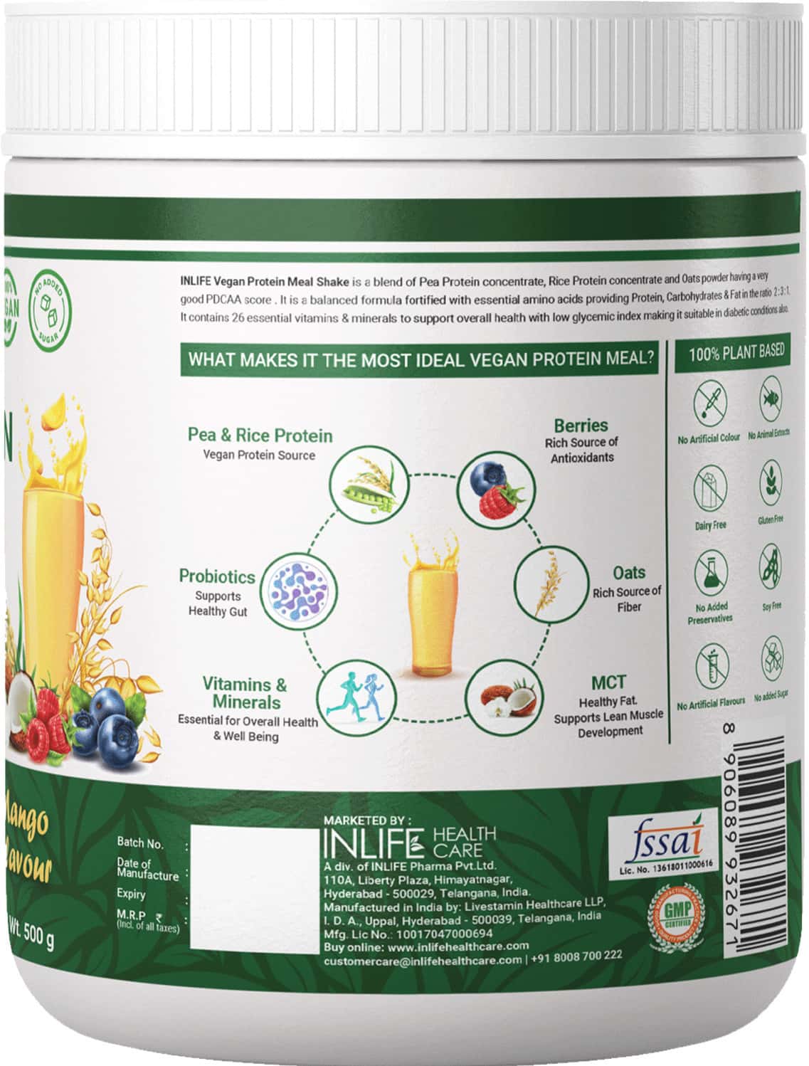 Buy INLIFE VEGAN PLANT BASED PROTEIN POWDER NUTRITIONAL MEAL