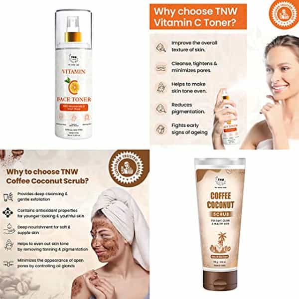 Tnw The Natural Wash Vitamin C Face Toner & Coffee Coconut Scrub |