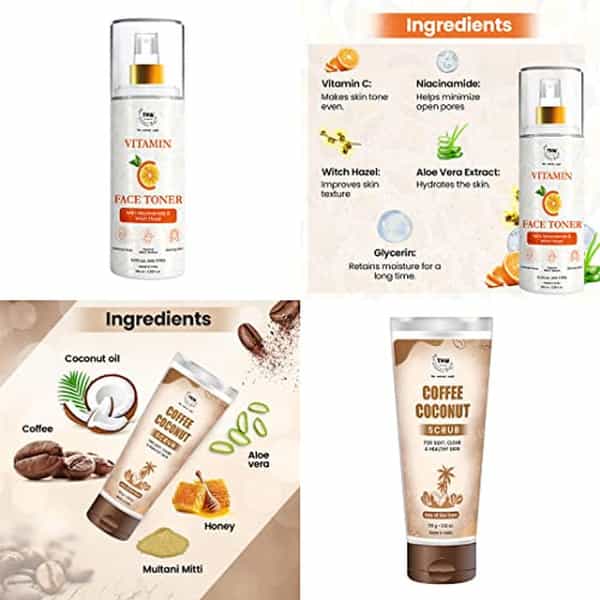 Tnw The Natural Wash Vitamin C Face Toner & Coffee Coconut Scrub |
