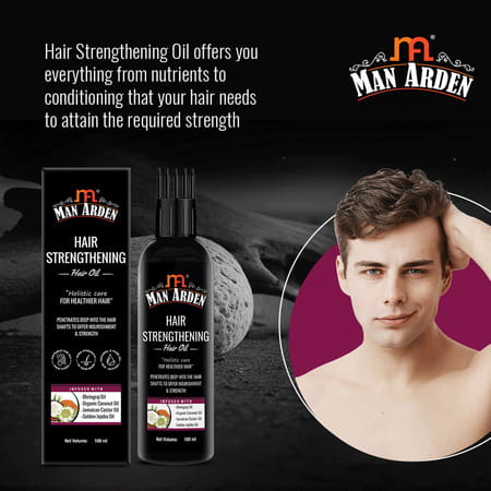 Man Arden Hair Strengthening Hair Oil Comb Applicator For Men Castor Oil Golden Jojoba Oil 100 Ml