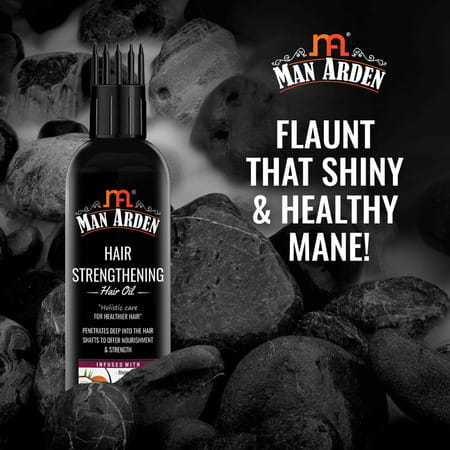 Man Arden Hair Strengthening Hair Oil Comb Applicator For Men Castor Oil Golden Jojoba Oil 100 Ml