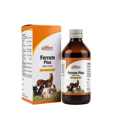 Baksons Homoeopathy Ferrum Plus Iron Tonic For Veterinary Use 450 Ml