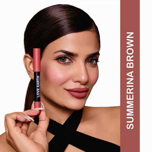 Love Earth Lip Crayon Non-Transfer Lipstick 1.O And Sharpener - Pack Of 5