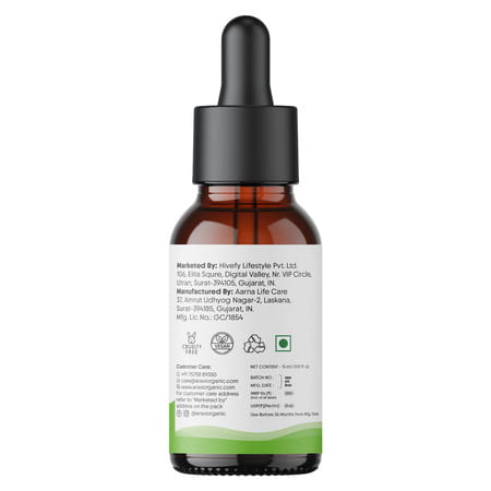 Aravi Organic Tea Tree Essential Oil - Fights Acne | Dandruff & Soothes Scalp - 15ml