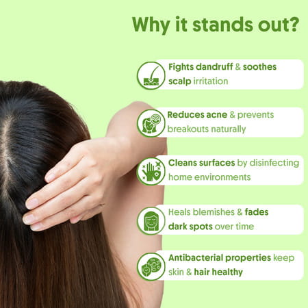 Aravi Organic Tea Tree Essential Oil - Fights Acne | Dandruff & Soothes Scalp - 15ml