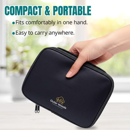 Outer Woods Insulin Cooler Bag Plus With 2 Ice Gel Packs | 12+ Hrs Cooling | Insulin Carrier - Black
