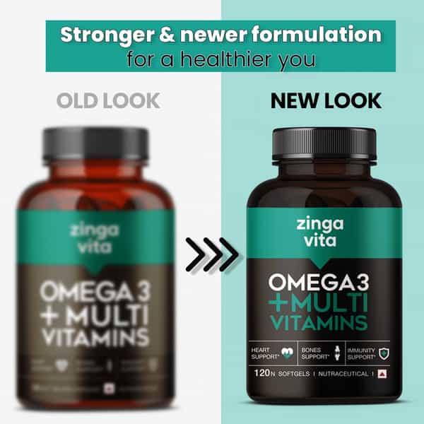Zingavita Multivitamin + Omega 3 Fish Oil For Men & Women 120 Capsules