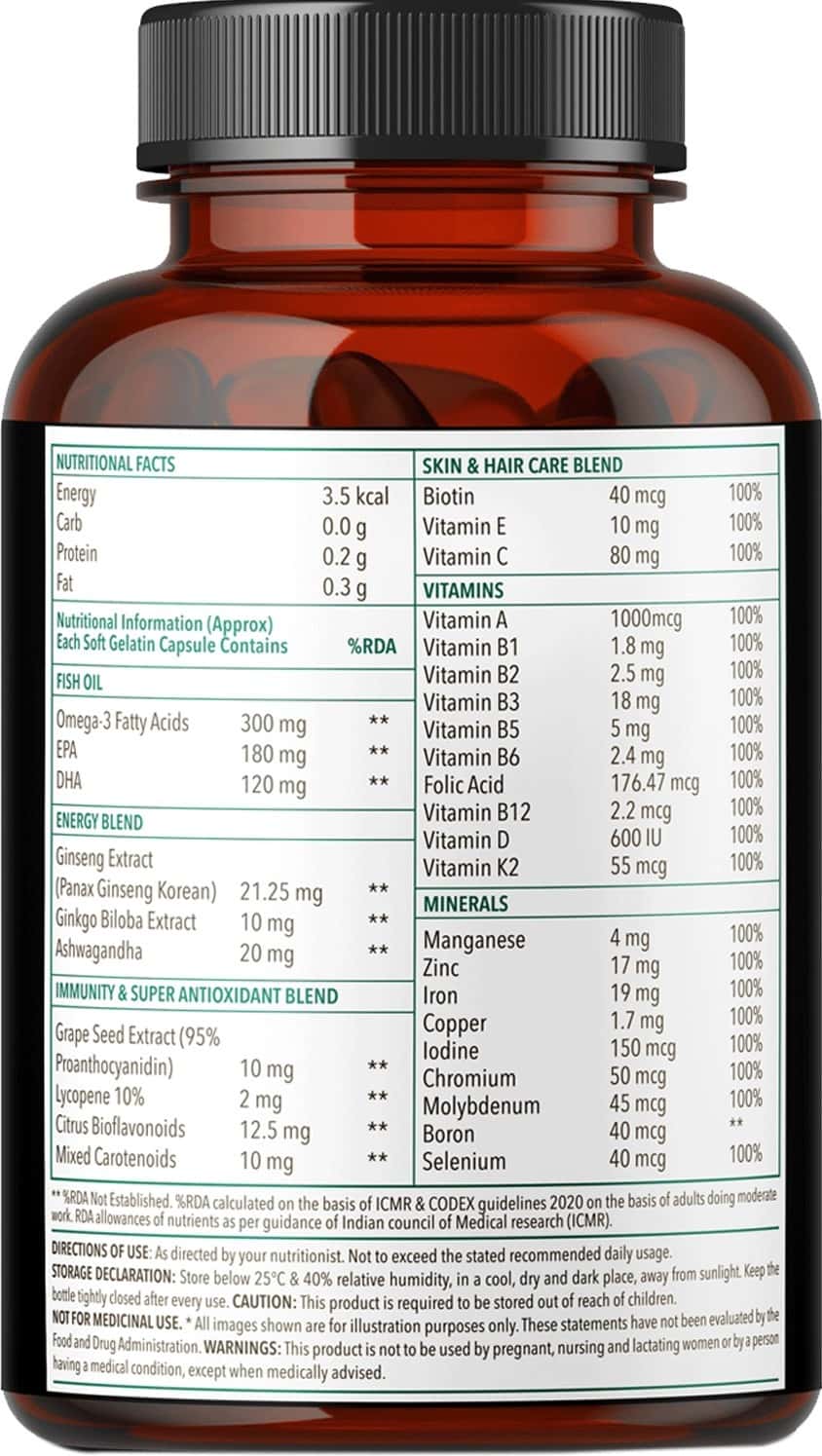 Buy ZINGAVITA MULTIVITAMIN + OMEGA 3 FISH OIL FOR MEN & WOMEN 120