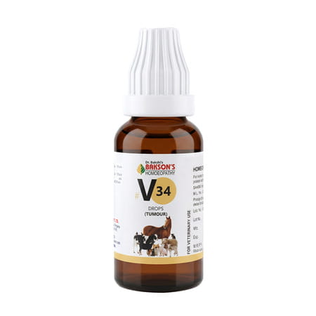 Bakson Homoeopathy V34 Drops | Tumour |For Veterinary Use | 30 Ml