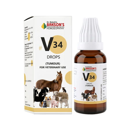 Bakson Homoeopathy V34 Drops | Tumour |For Veterinary Use | 30 Ml