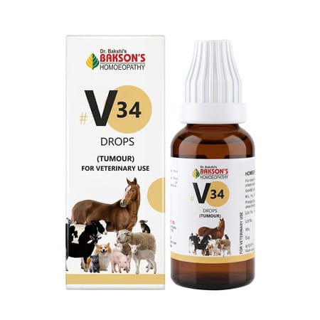 Bakson Homoeopathy V34 Drops | Tumour |For Veterinary Use | 30 Ml