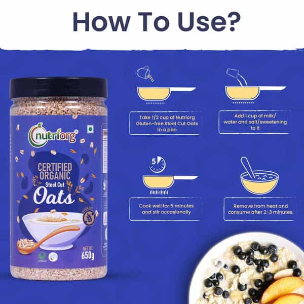 Nutriorg Certified Organic Steelcut Oats 650G
