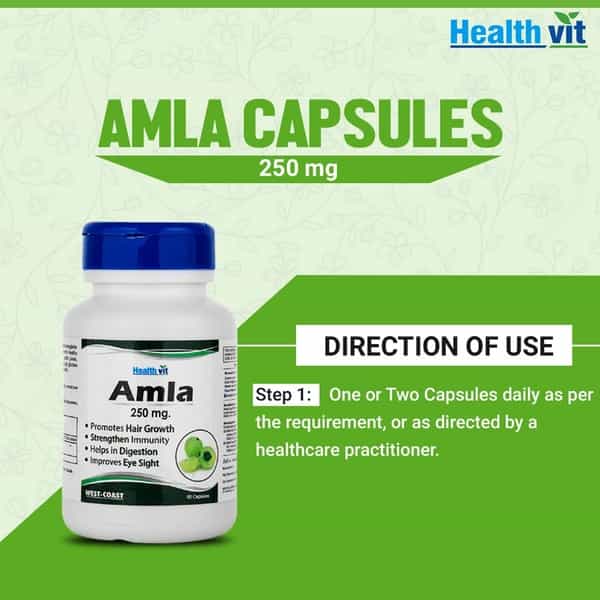 Healthvit Amla Powder 250 Mg -60 Capsules