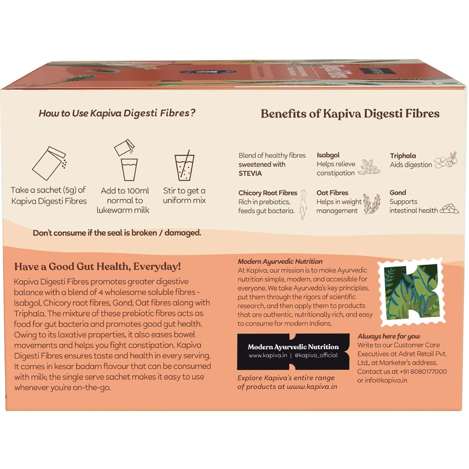 Buy KAPIVA KESAR BADAM DIGESTI FIBRES BLEND DIGESTION & CONSTIPATION RELIEF Online & Get Upto