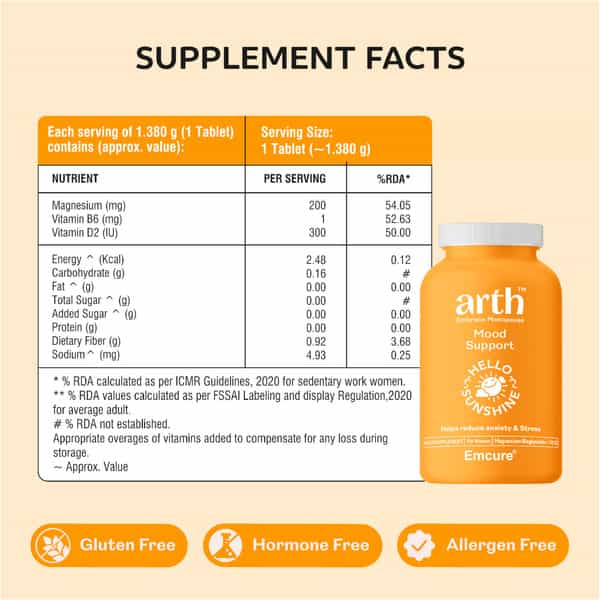 Arth Mood Support | Helps Reduce Anxiety & Stress | 30 Tablets