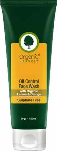 Organic Harvest Sulphate Free Oil Control Face Wash With Organic Lemon & Orange- 50Gm